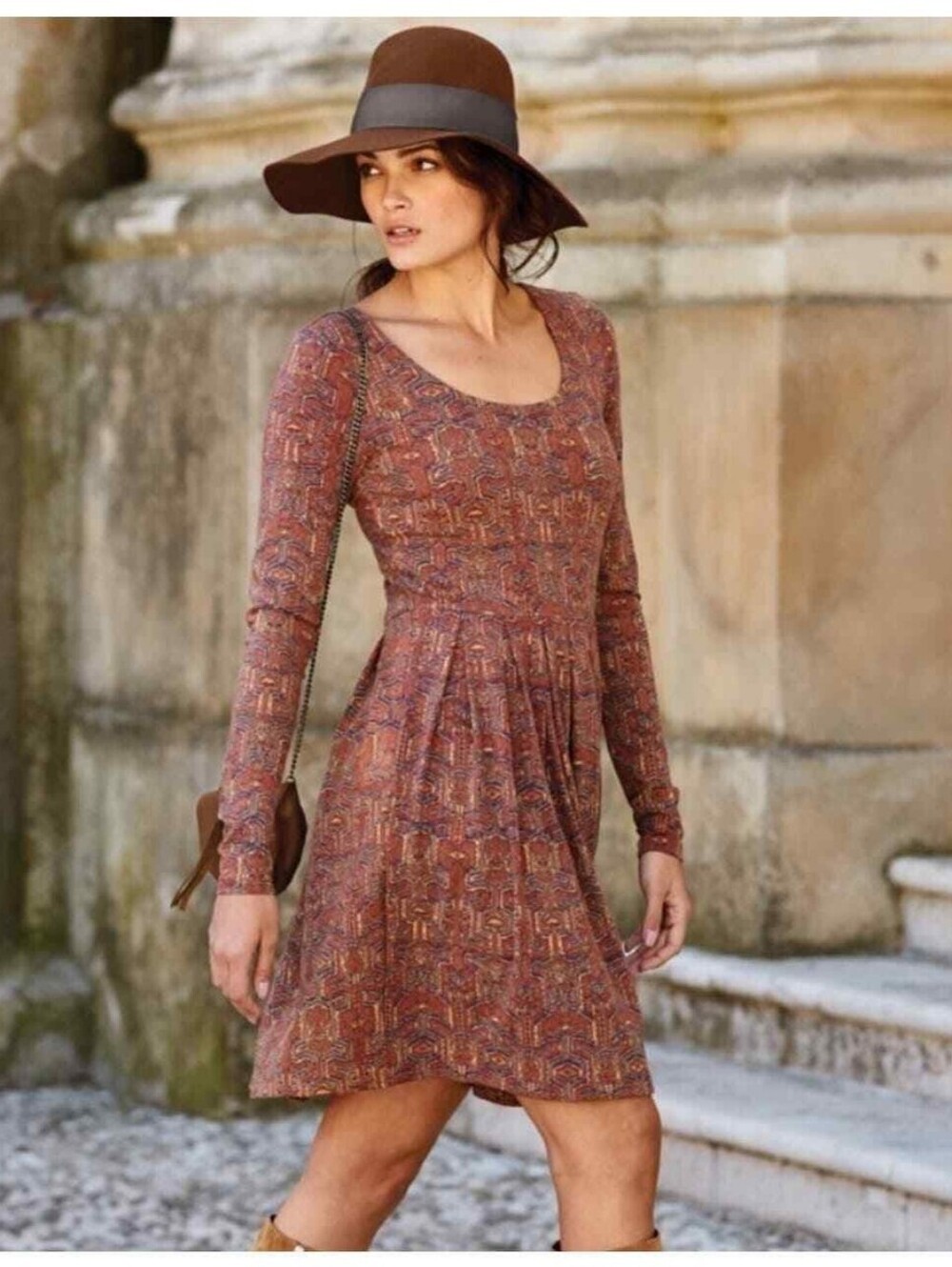 Peruvian Connection Sarawak Ikat Long Sleeve Dress Size M